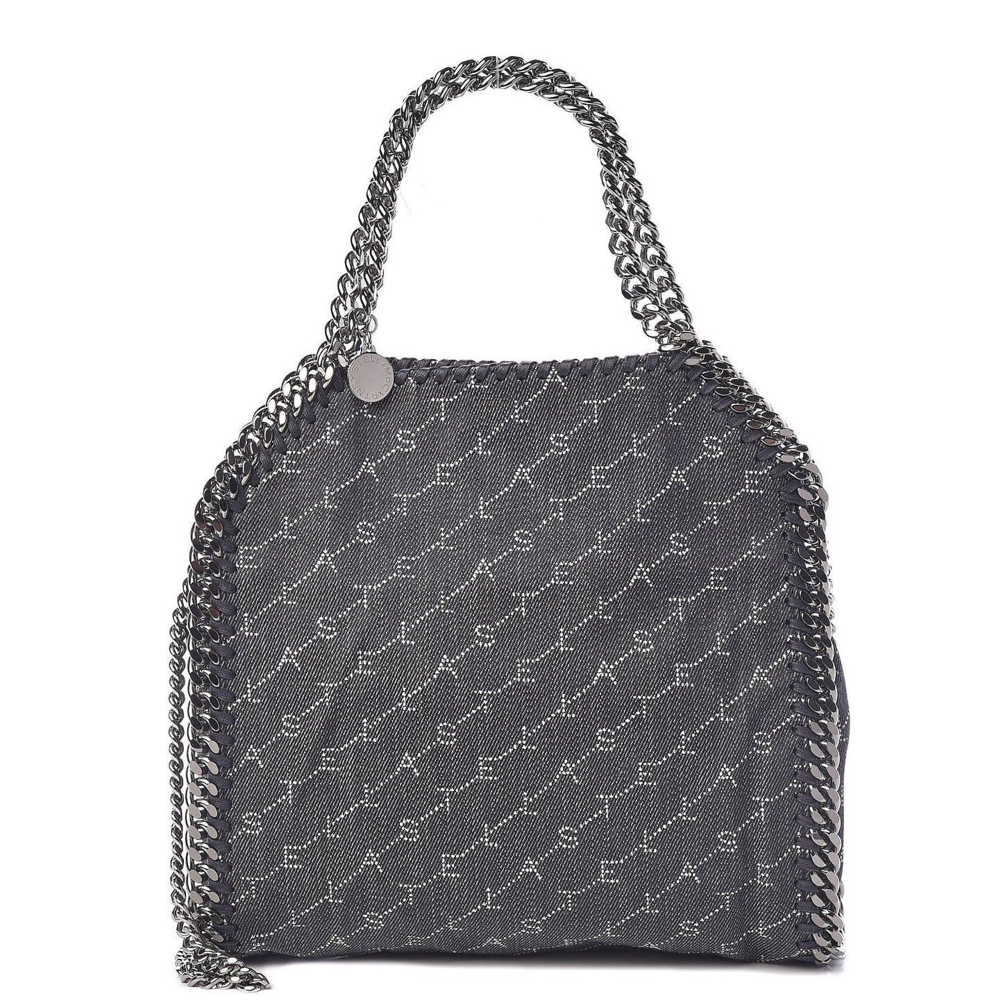 Denim Logo Mini Falabella Tote Navy