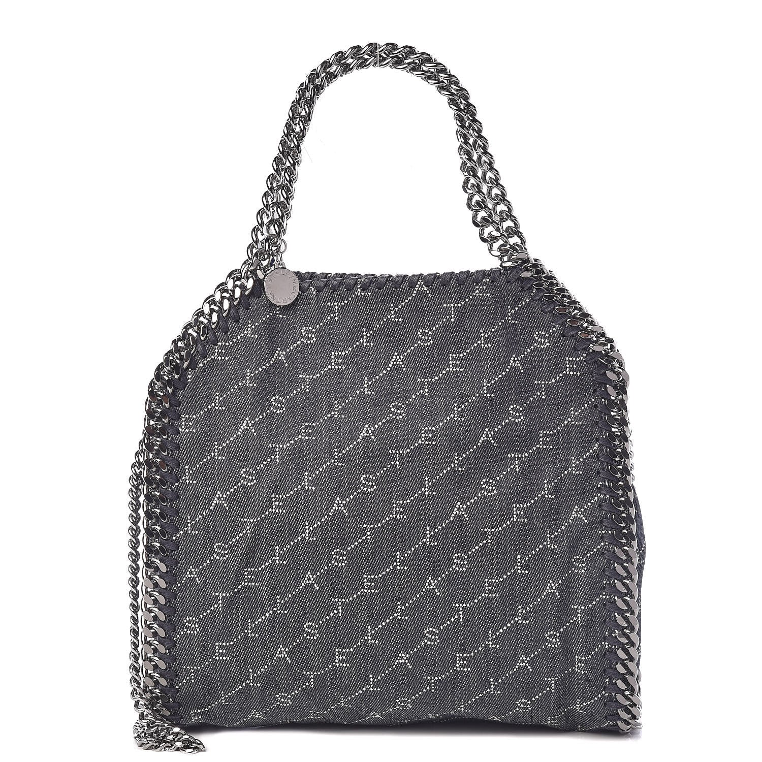 Stella McCartney Denim Logo Mini Falabella Tote Navy 1 of 10