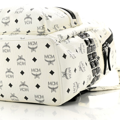 MCM Visetos Medium Side Studs Stark Backpack White 11 of 13