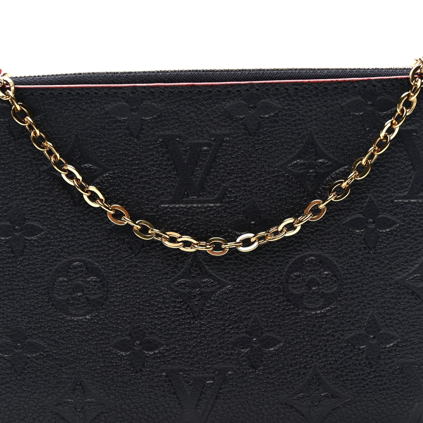 Empreinte Double Zip Pochette Marine Rouge
