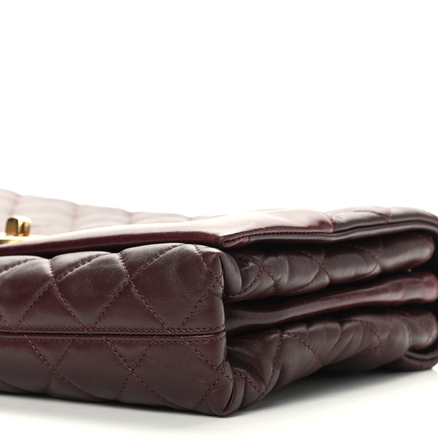Calfskin Quilted Jumbo Soft Elegance Flap Bordeaux
