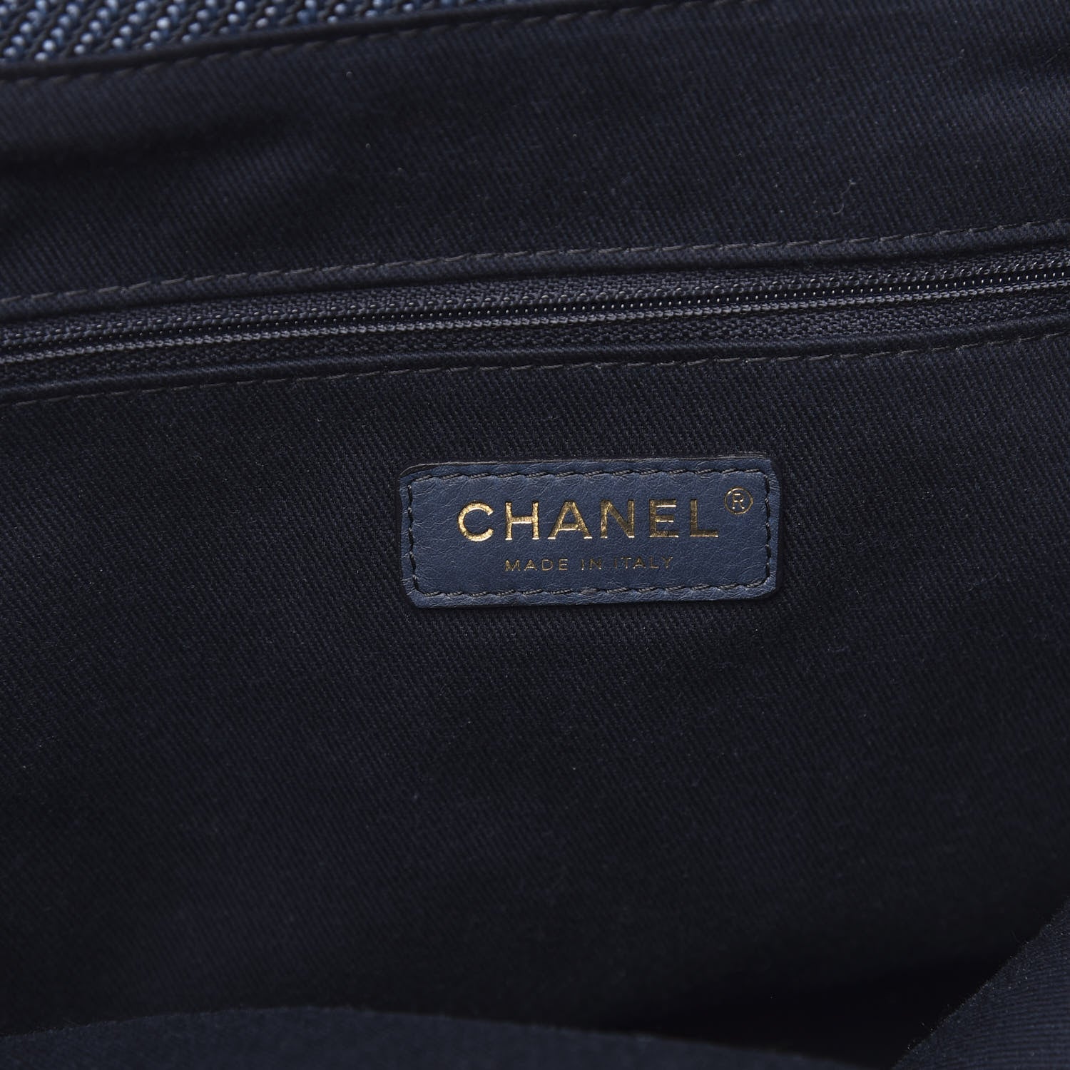 Chanel Mixed Fibers Calfskin Medium Deauville Tote Blue 6 of 9