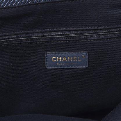 Chanel Mixed Fibers Calfskin Medium Deauville Tote Blue 6 of 9