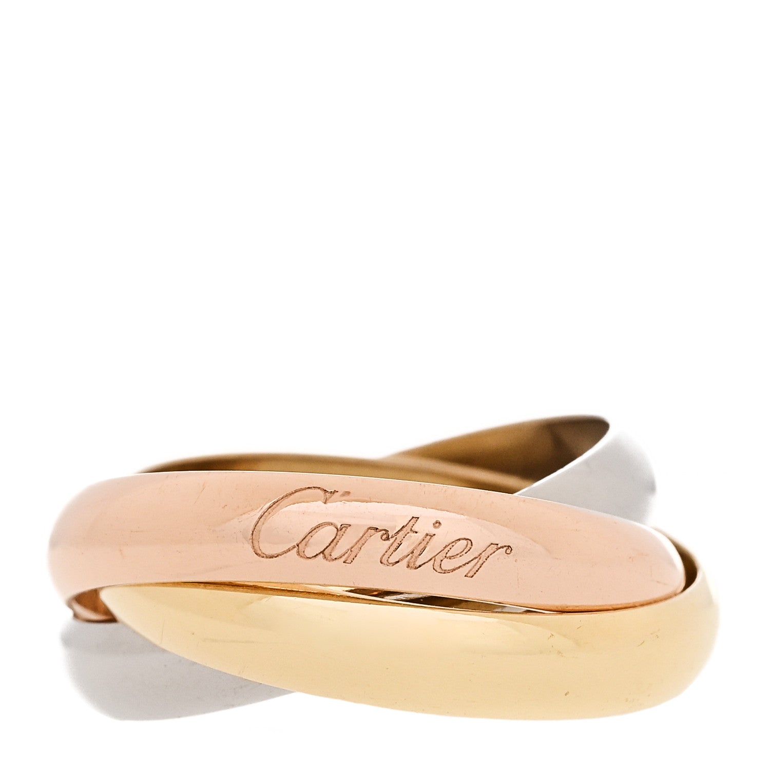 Cartier 18K Pink Yellow White Gold Classic Trinity Ring 53 6.25 1 of 7