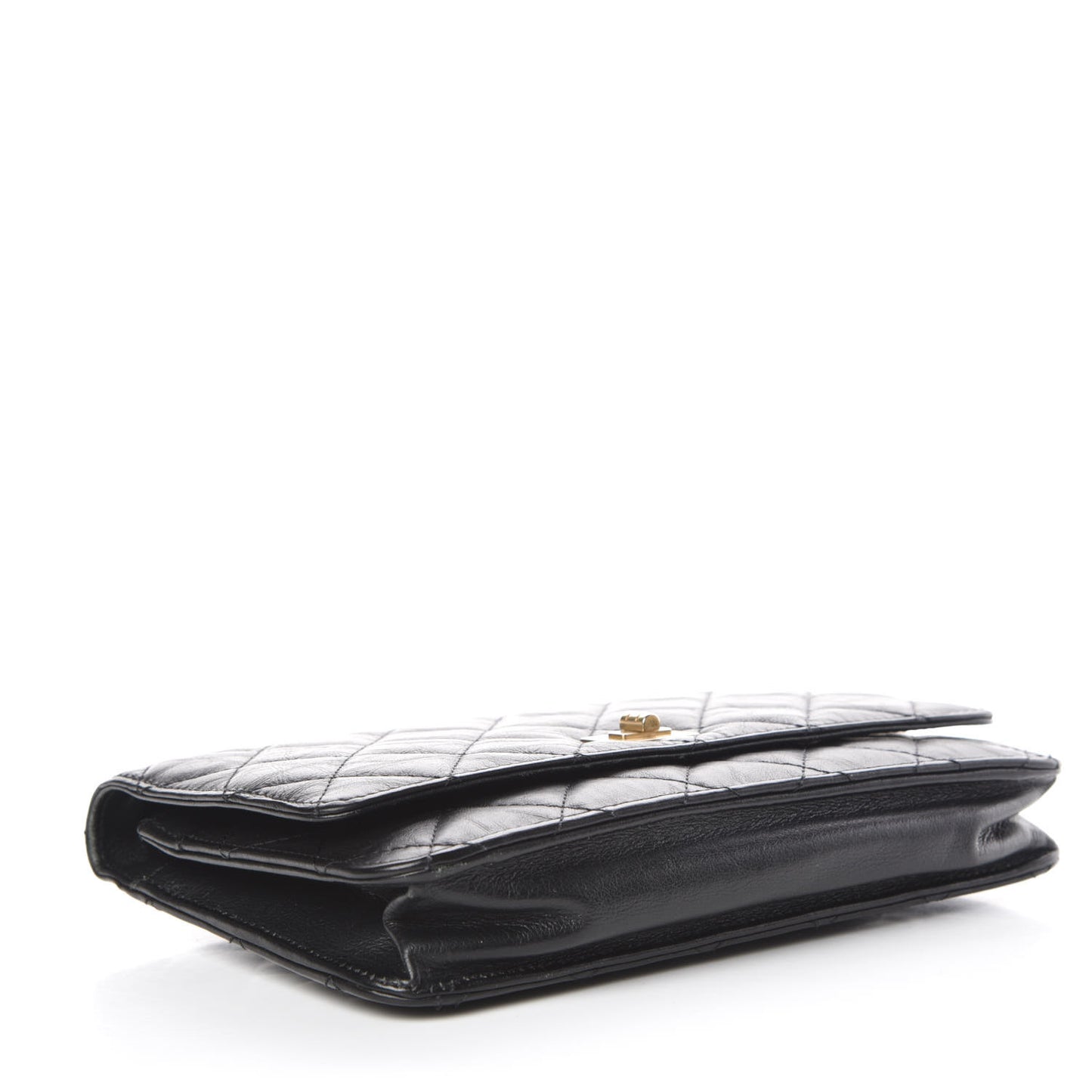 Aged Calfskin Quilted Reissue Wallet On Chain WOC Black