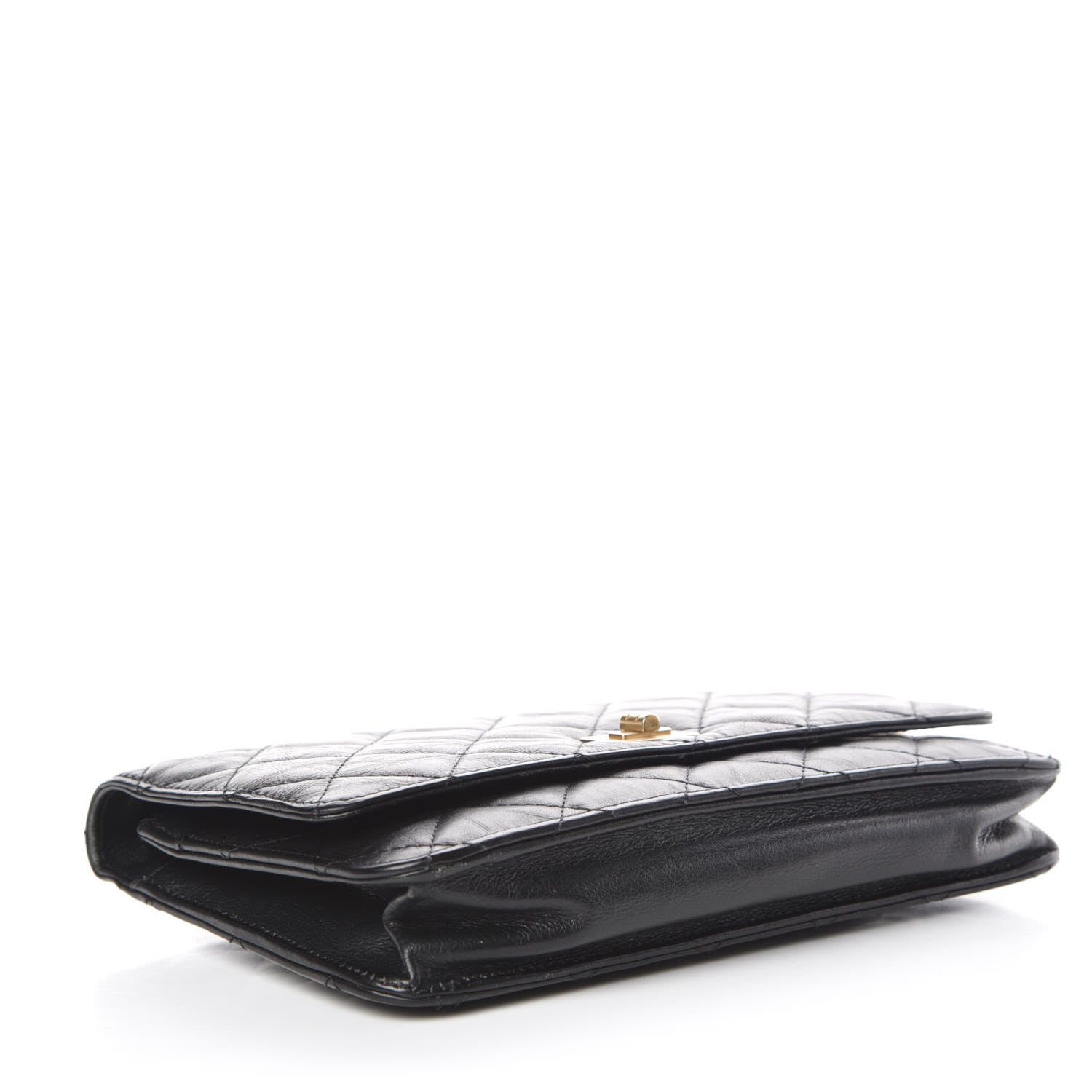 Chanel Aged Calfskin Quilted Reissue Wallet On Chain WOC Black 4 of 11