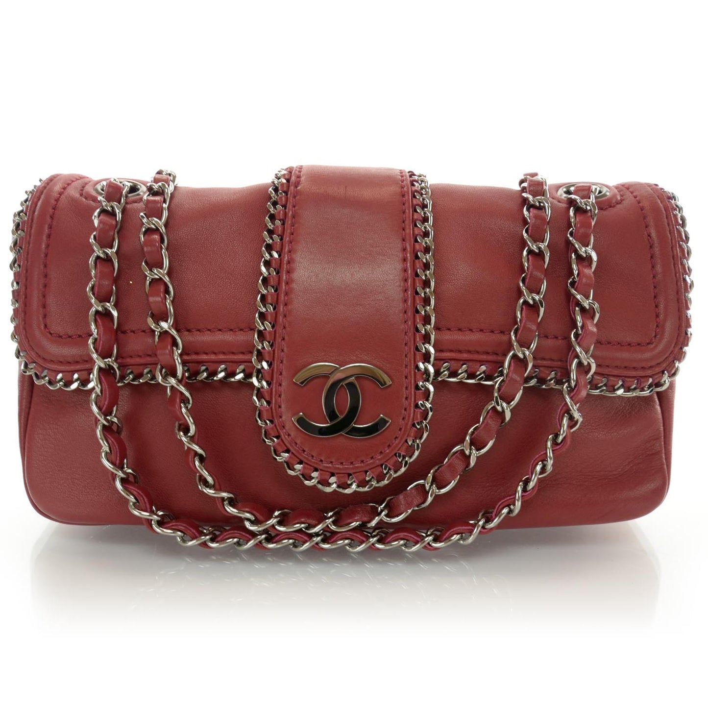 Lambskin Medium Madison Flap Red