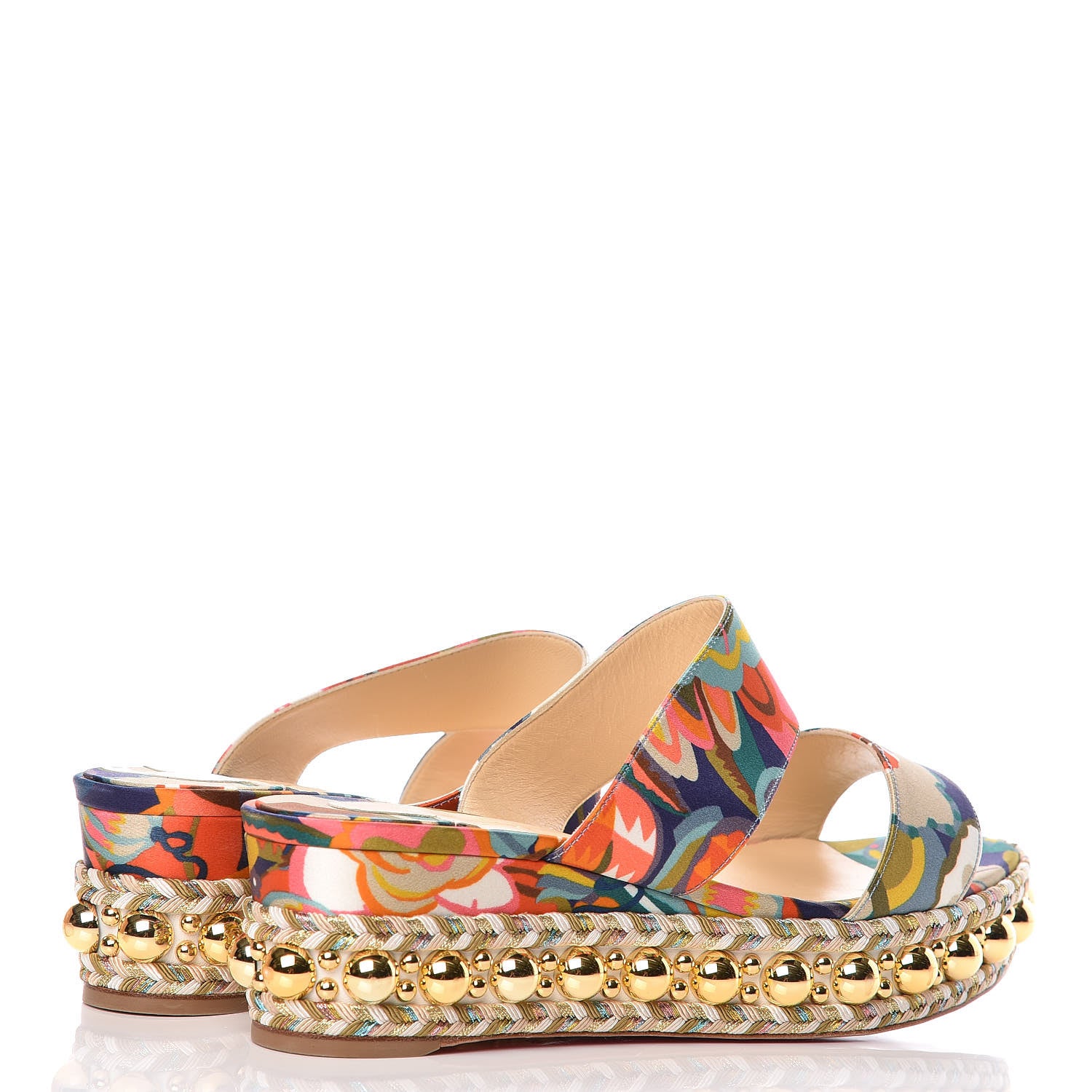 Christian Louboutin Satin Wallpaper Janitag 60 Platform Slide Sandals 40 Charlotte 4 of 8