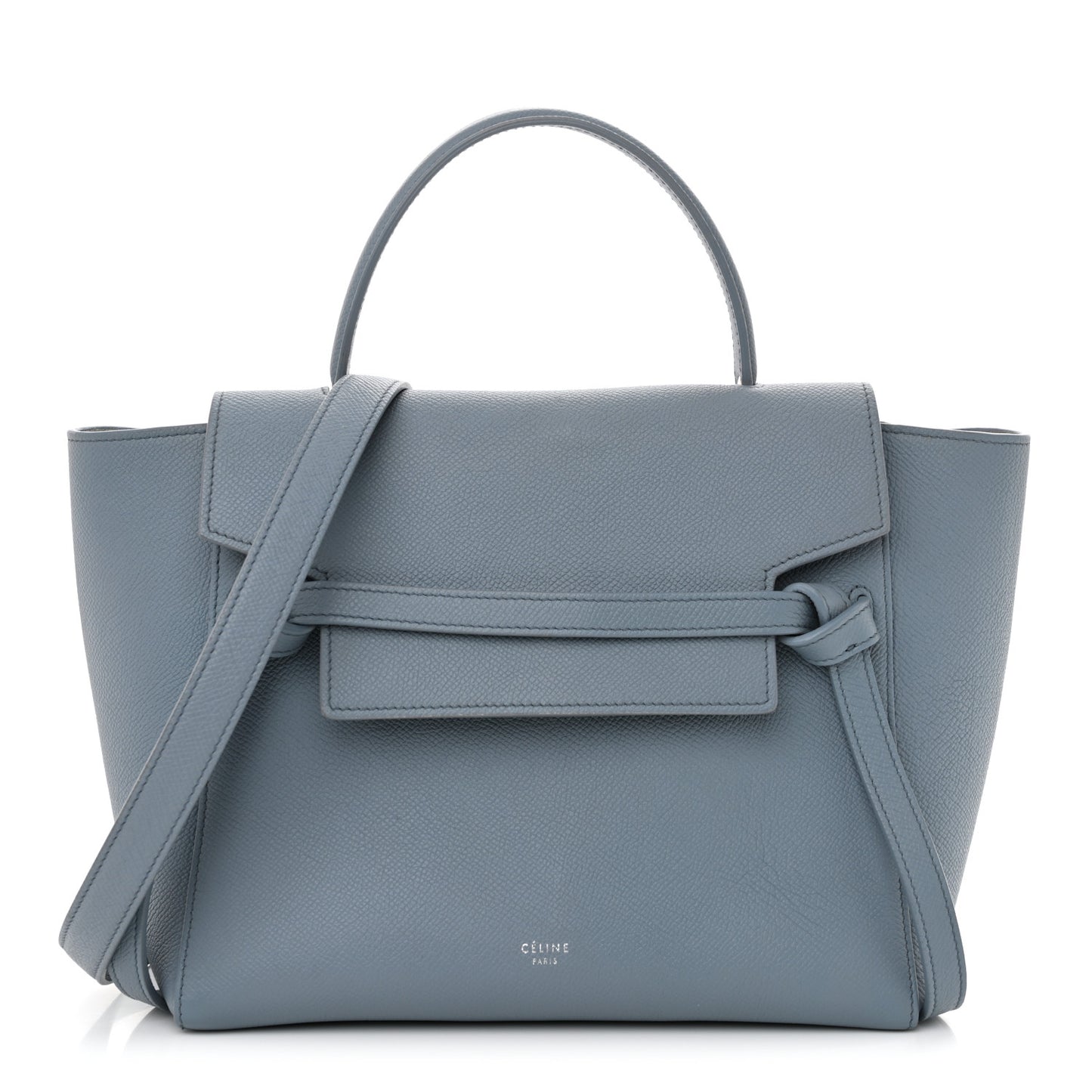 Grained Calfskin Micro Belt Bag Washed Blue