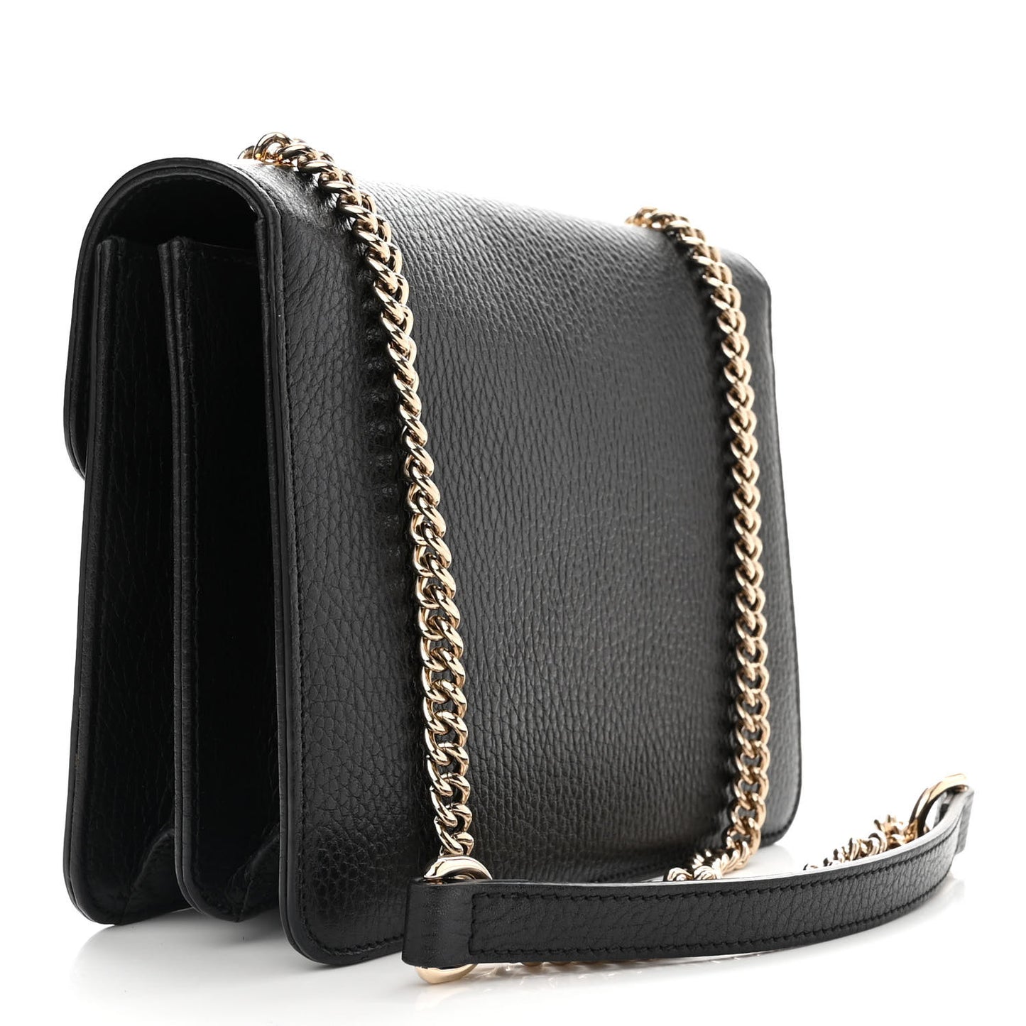 Dollar Calfskin Small Interlocking G Shoulder Bag Black