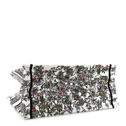 Christian Dior Canvas Embroidered Medium Flowers Book Tote White 4 of 9