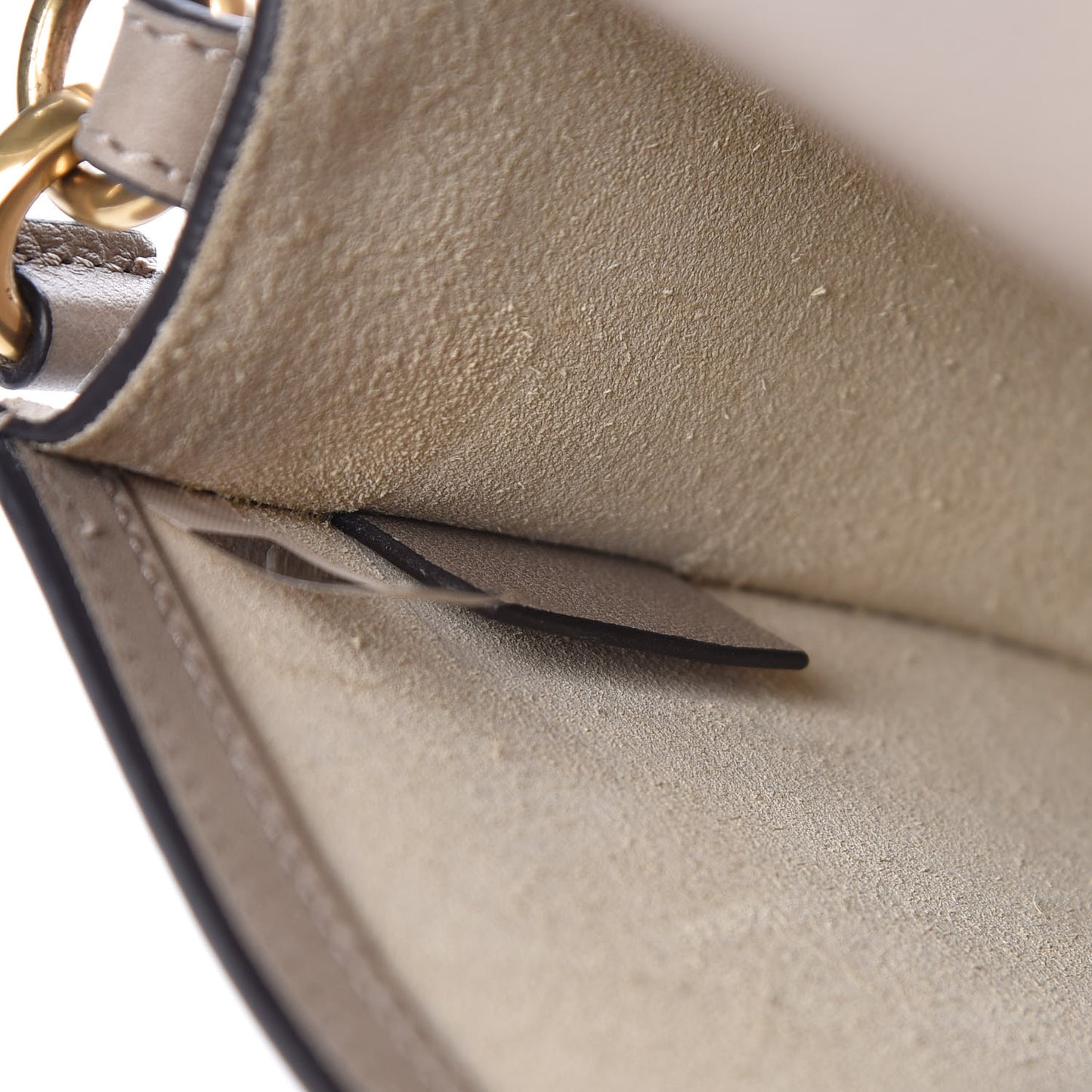 Calfskin Suede Medium Nile Bracelet Bag Motty Grey