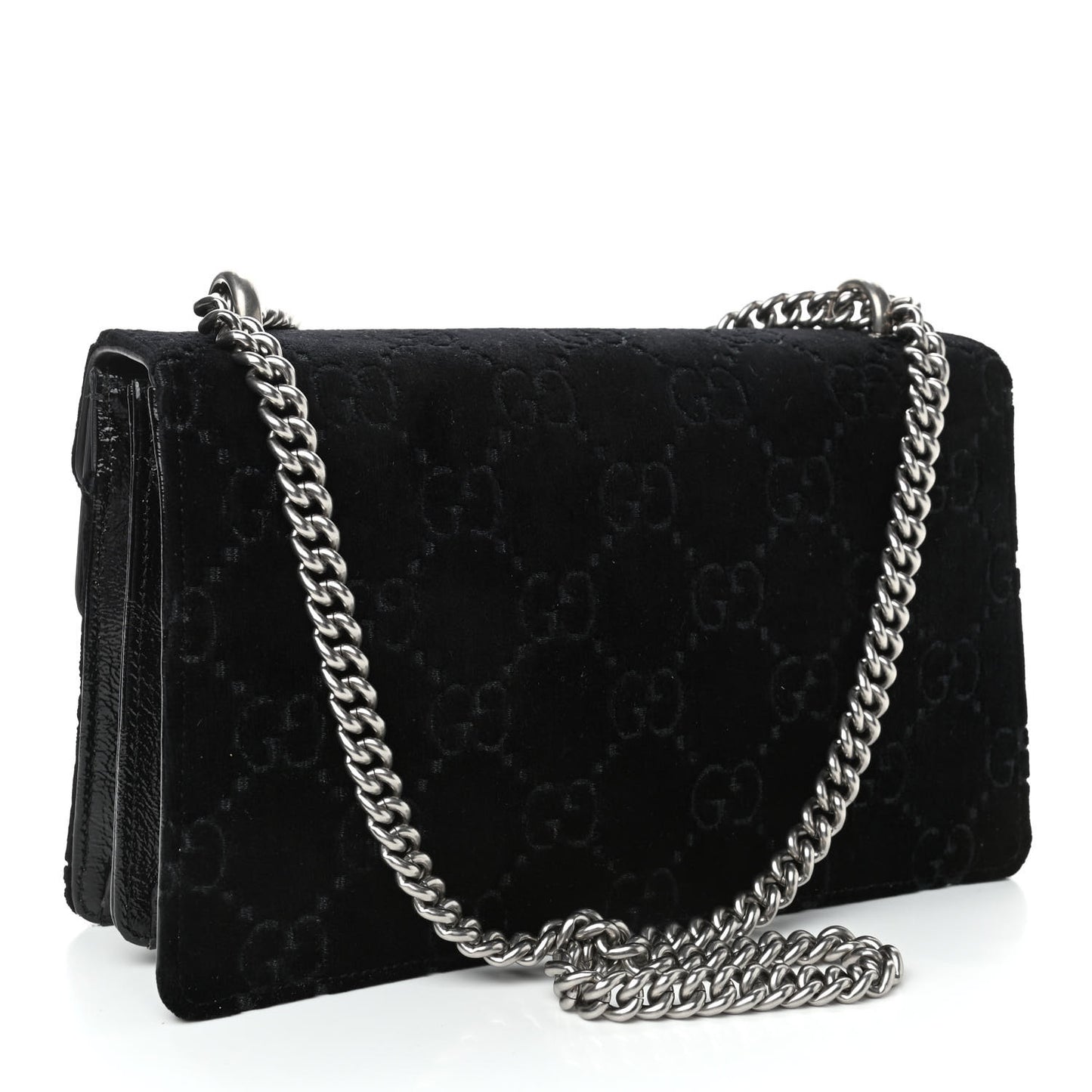 Velvet GG Monogram Small Dionysus Shoulder Bag Black