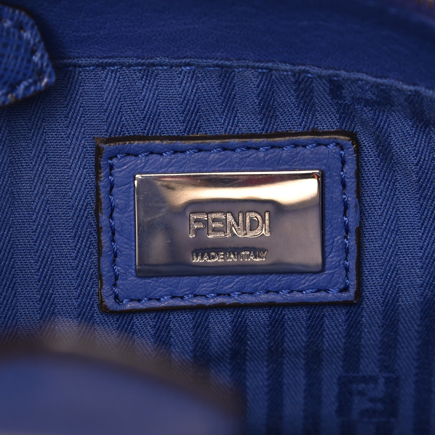 Fendi Vitello Elite Petite 2Jours Tote Blue Neon 7 of 8