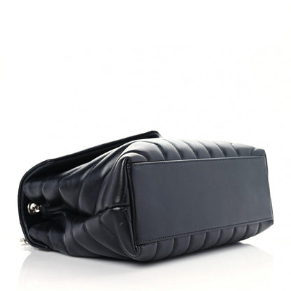 Saint Laurent Calfskin Y Quilted Monogram Small Loulou Chain Satchel Black 4 of 11
