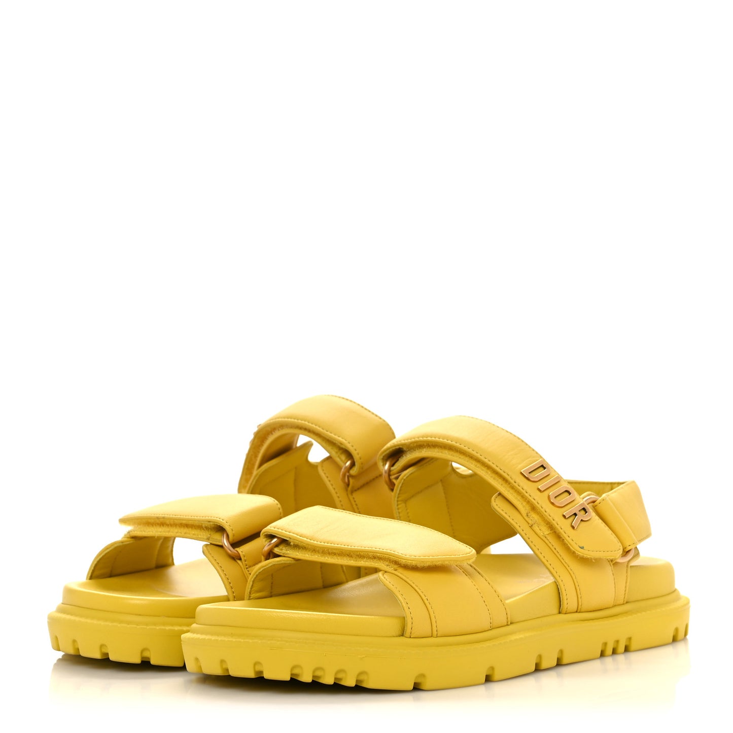 Lambskin Dioract 10mm Sandals 36 Yellow