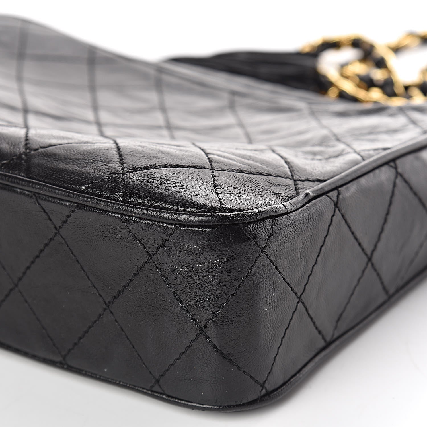 Chanel Lambskin Quilted Tassel Camera Case Pouch Black 15 of 15