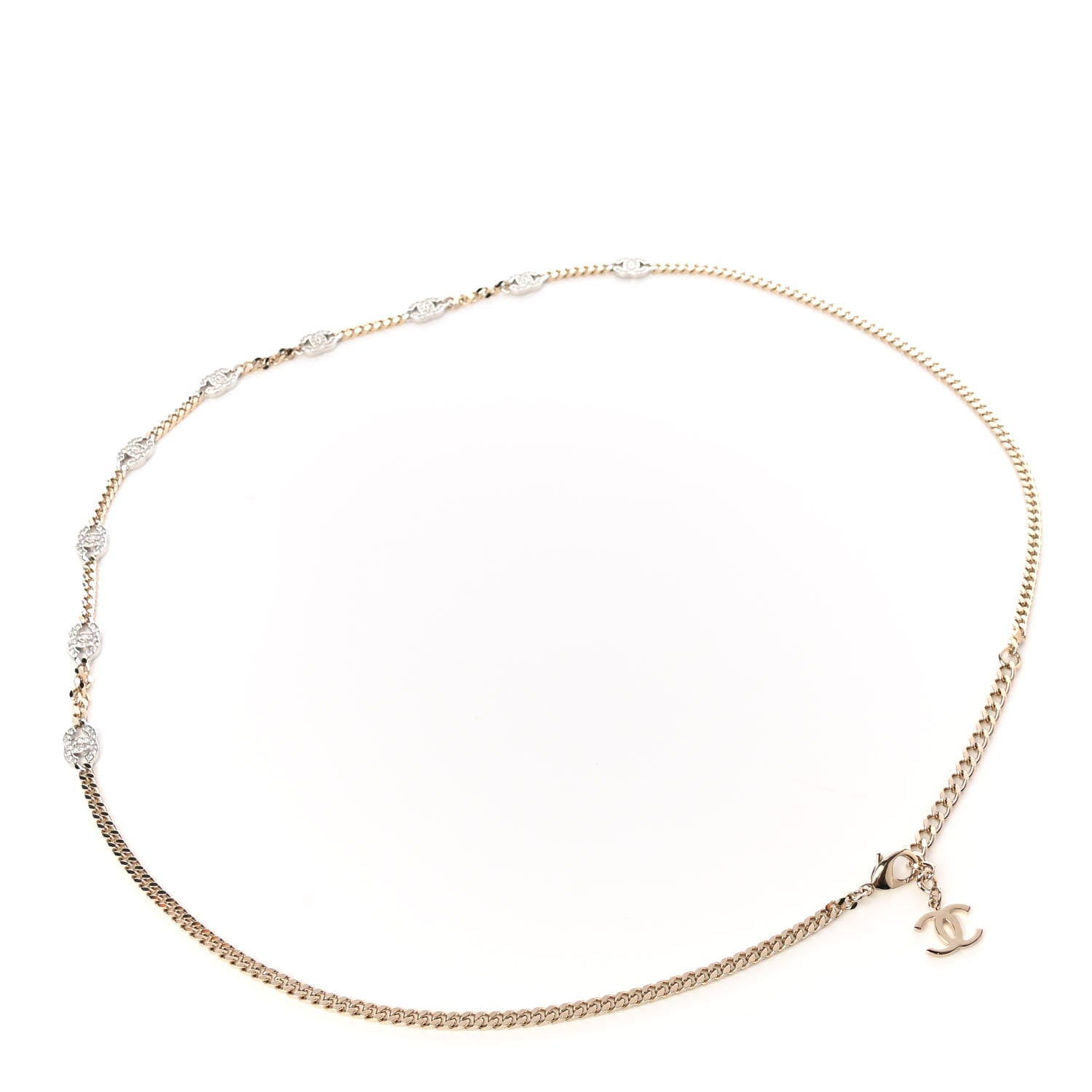 Chanel Crystal CC Chain Links Belt Gold Silver 2 of 5