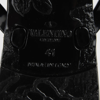Valentino Garavani PVC Jelly Rockstud Bow Thong Sandals 41 Black 7 of 7