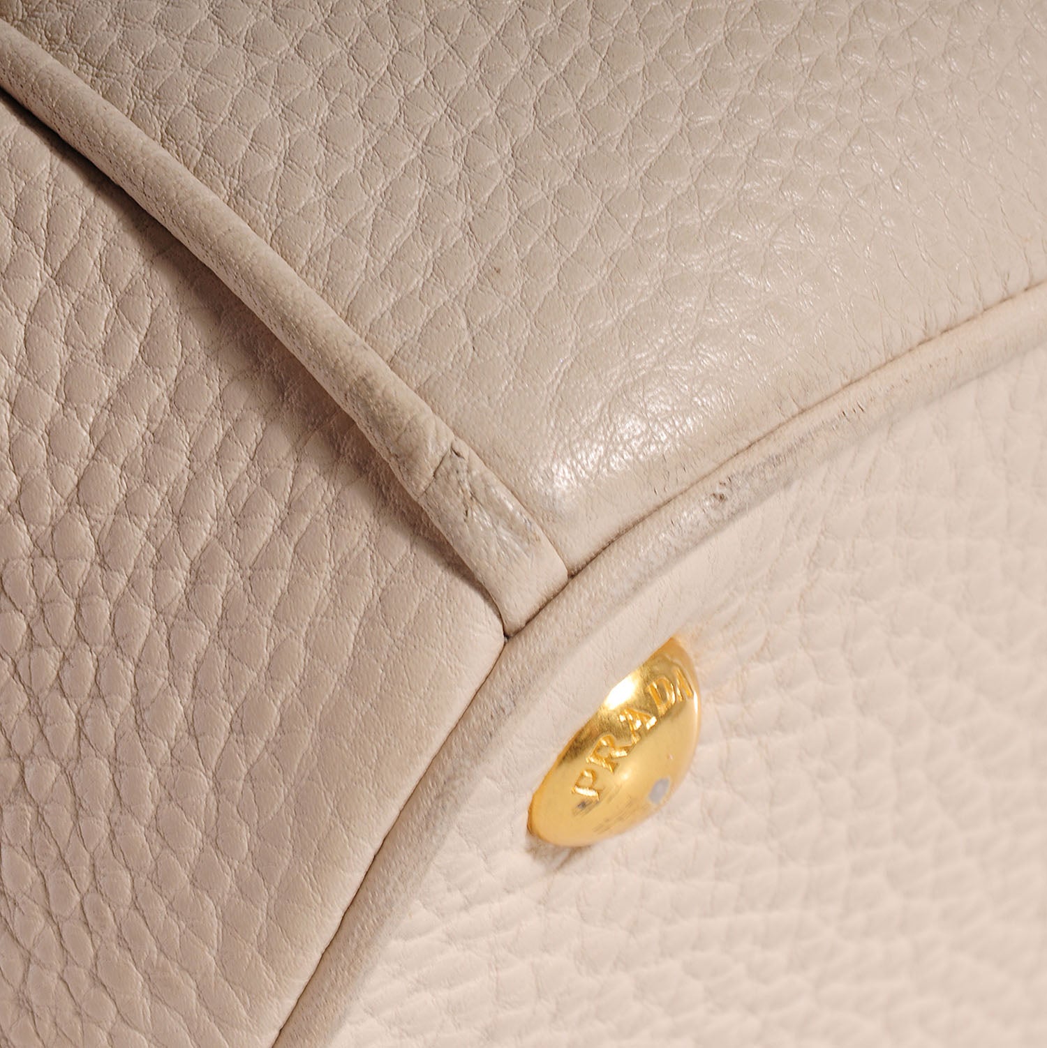 Prada Vitello Daino Large Double Zip Tote Talco 6 of 13