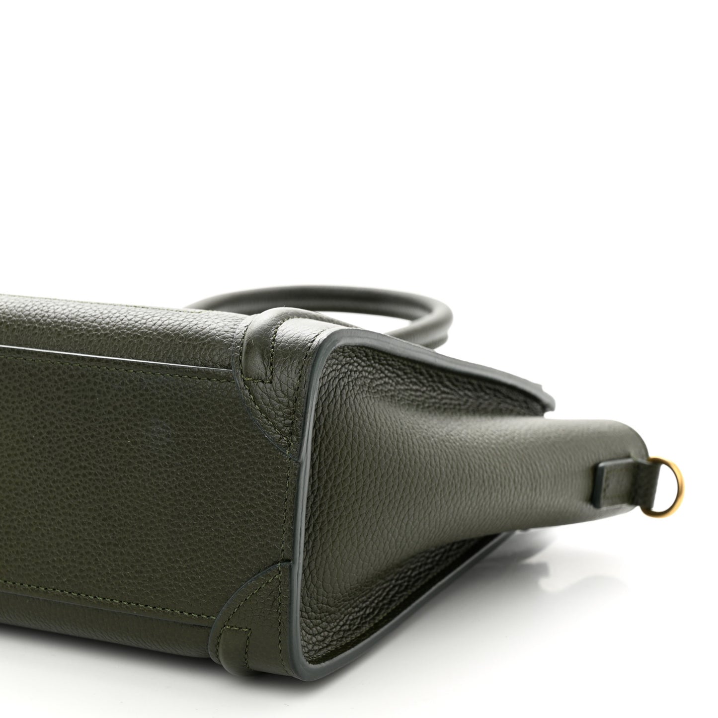 Drummed Calfskin Nano Luggage Dark Olive