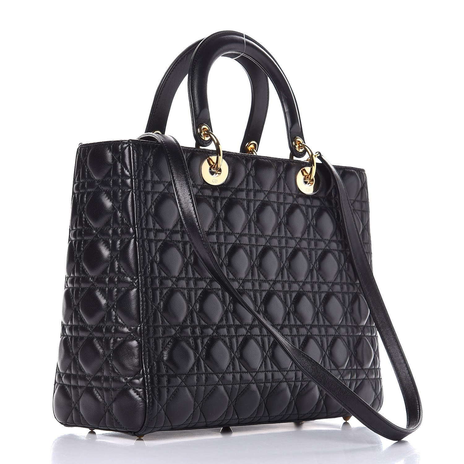 Christian Dior Lambskin Cannage Large Lady Dior Black 4 of 8