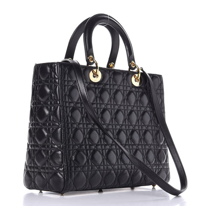 Christian Dior Lambskin Cannage Large Lady Dior Black 4 of 8