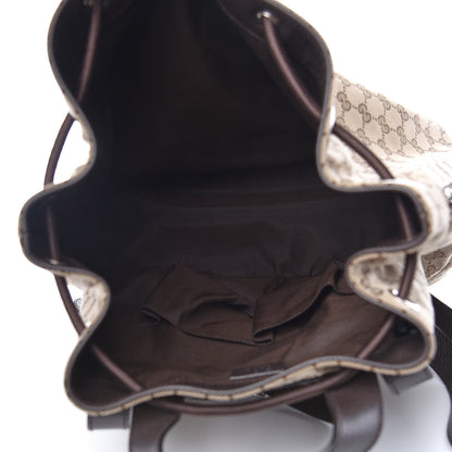 Gucci Monogram Dollar Calfskin O Drawstring Backpack Beige Ebony Testa di Moro Dark Chocolate 5 of 9