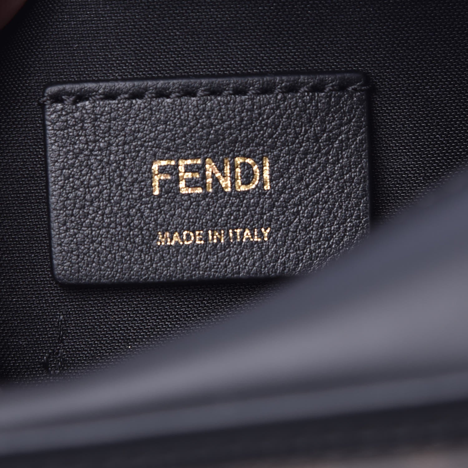 Fendi Glazed Fabric Vitello Century F is Fendi FF 1974 Stamp Patch Camera Case Mogano Panna Black 6 of 8