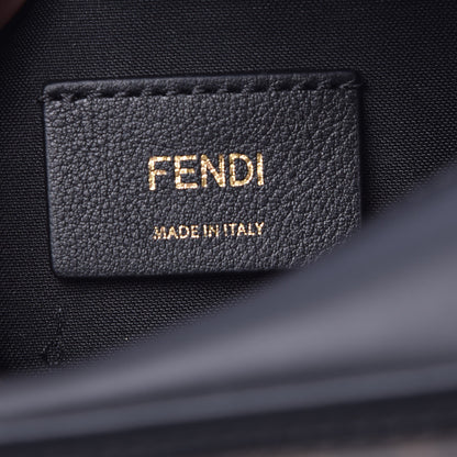 Fendi Glazed Fabric Vitello Century F is Fendi FF 1974 Stamp Patch Camera Case Mogano Panna Black 6 of 8
