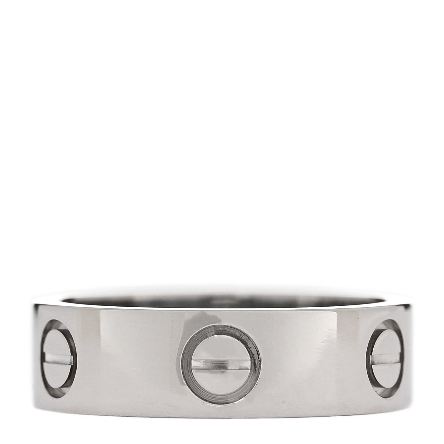Cartier 18K White Gold 5.5mm LOVE Ring 53 6.5 3 of 4