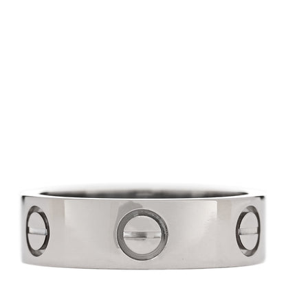 Cartier 18K White Gold 5.5mm LOVE Ring 53 6.5 3 of 4