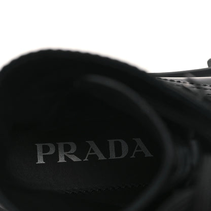 Prada Spazzolato Rois Re-Nylon Metal Triangle Logo Monolith Pouch Pocket 55mm Boots 36.5 Black 7 of 8