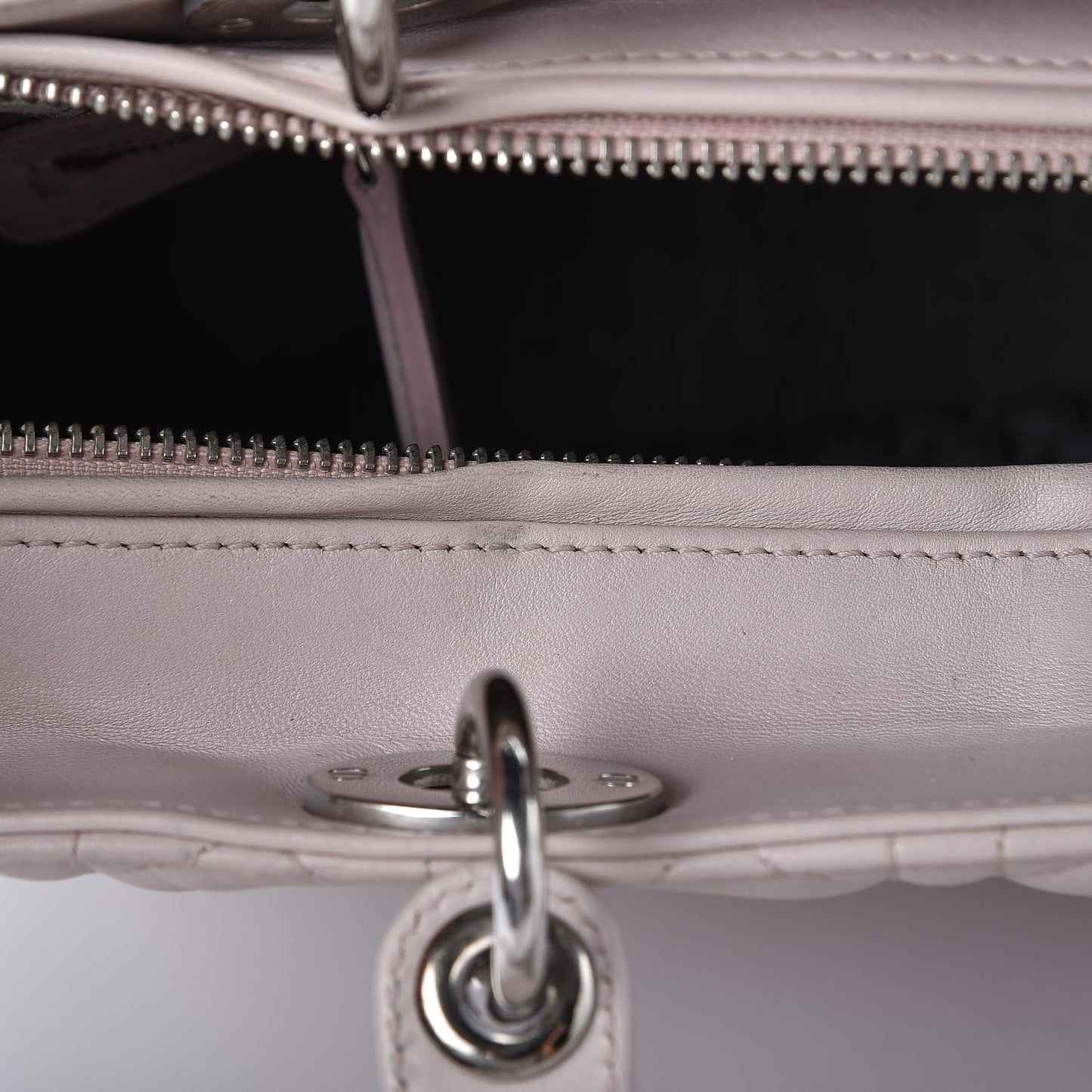 Lambskin Cannage Large Lady Dior Rose Poudre