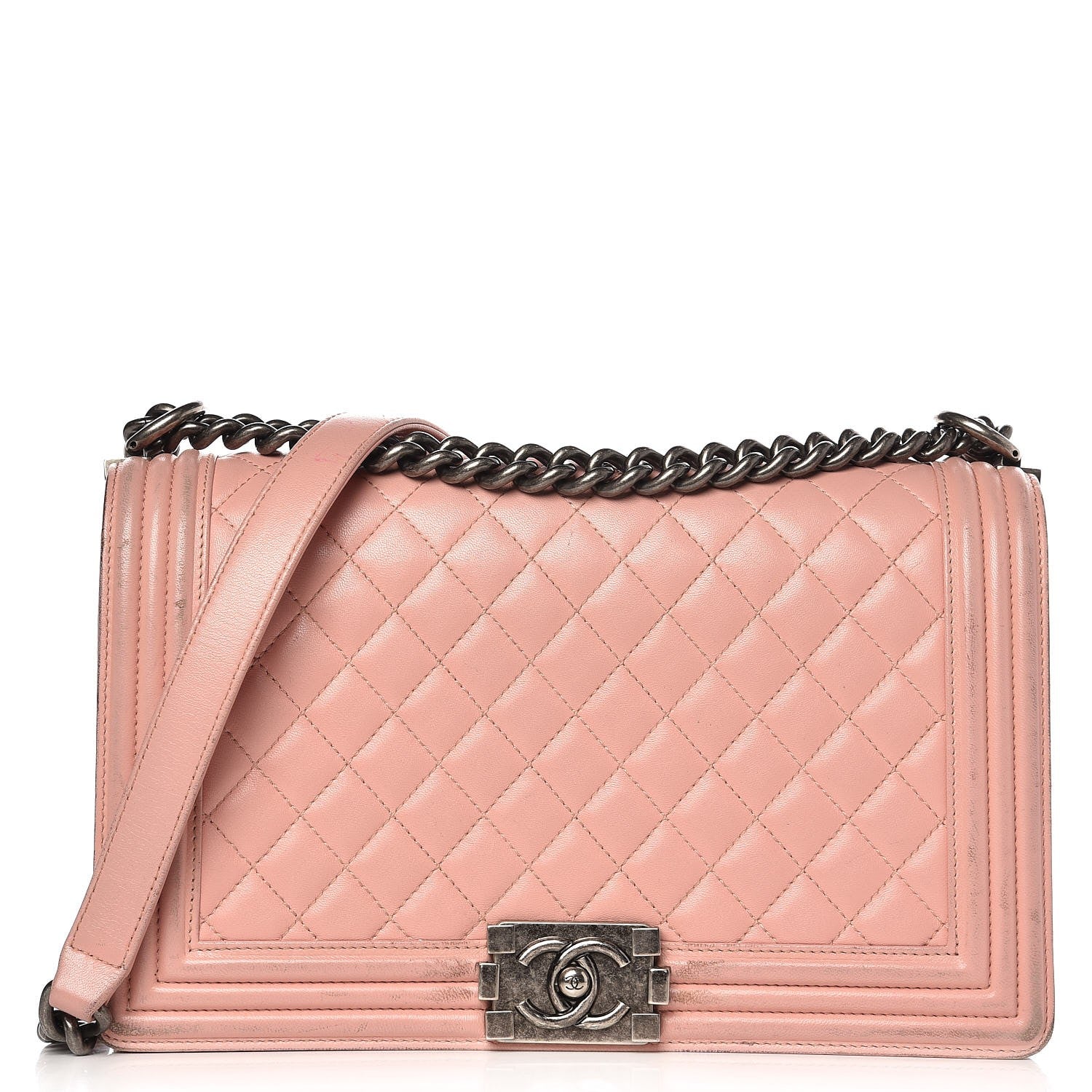 Chanel Lambskin Quilted New Medium Boy Flap Bag Pink 1 of 18