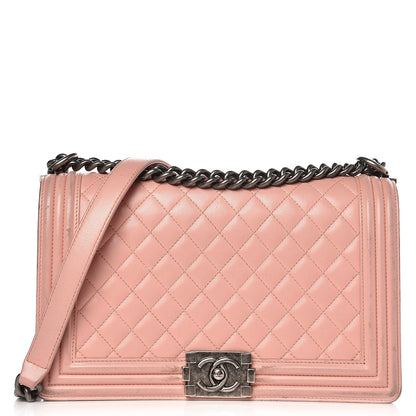 Chanel Lambskin Quilted New Medium Boy Flap Bag Pink 1 of 18