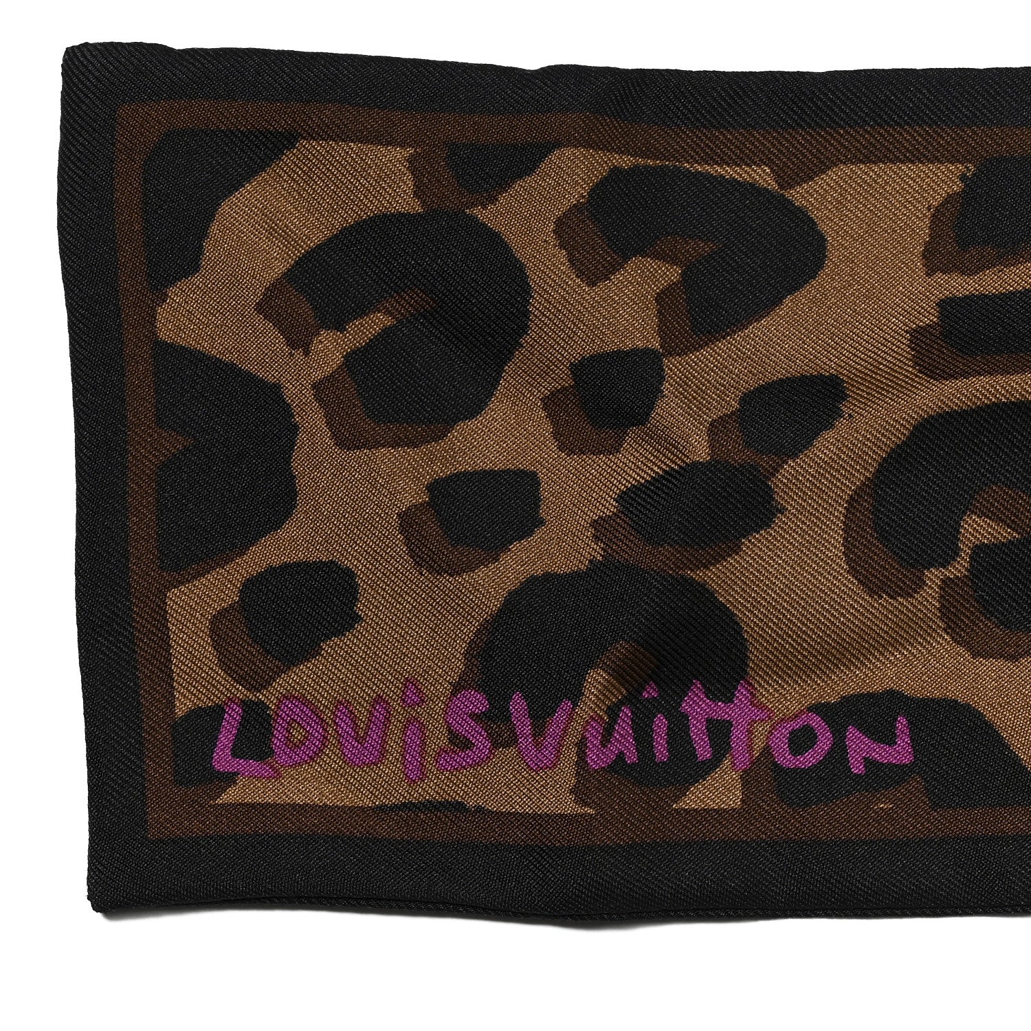 Louis Vuitton Silk Leopard Bandeau Scarf Marron 3 of 5
