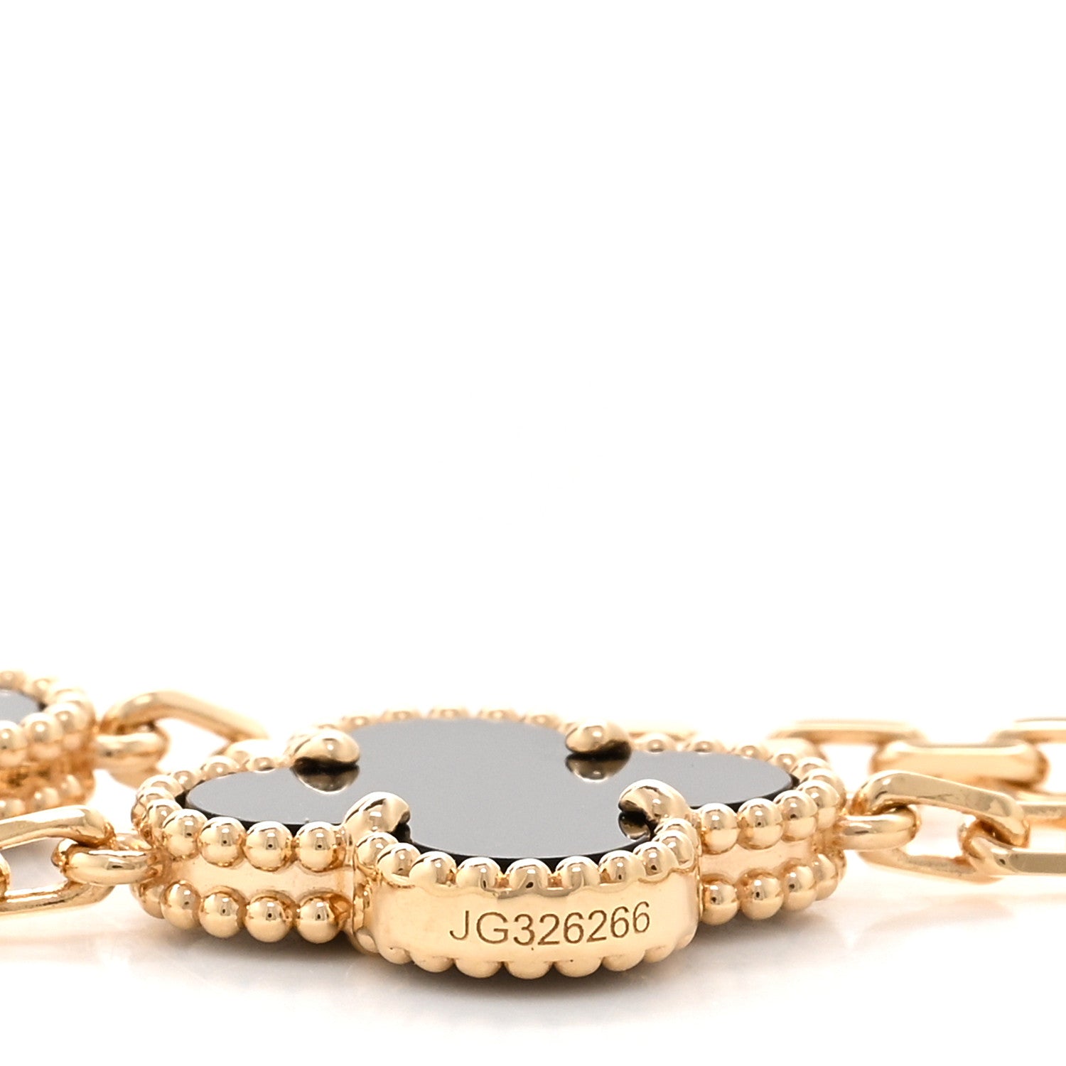 Van Cleef & Arpels 18K Yellow Gold Black Onyx 10 Motifs Vintage Alhambra Necklace 5 of 5