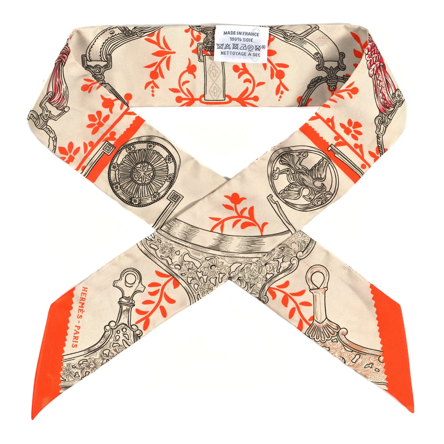 Silk Etriers Remix Twilly Verveine Orange Kaki