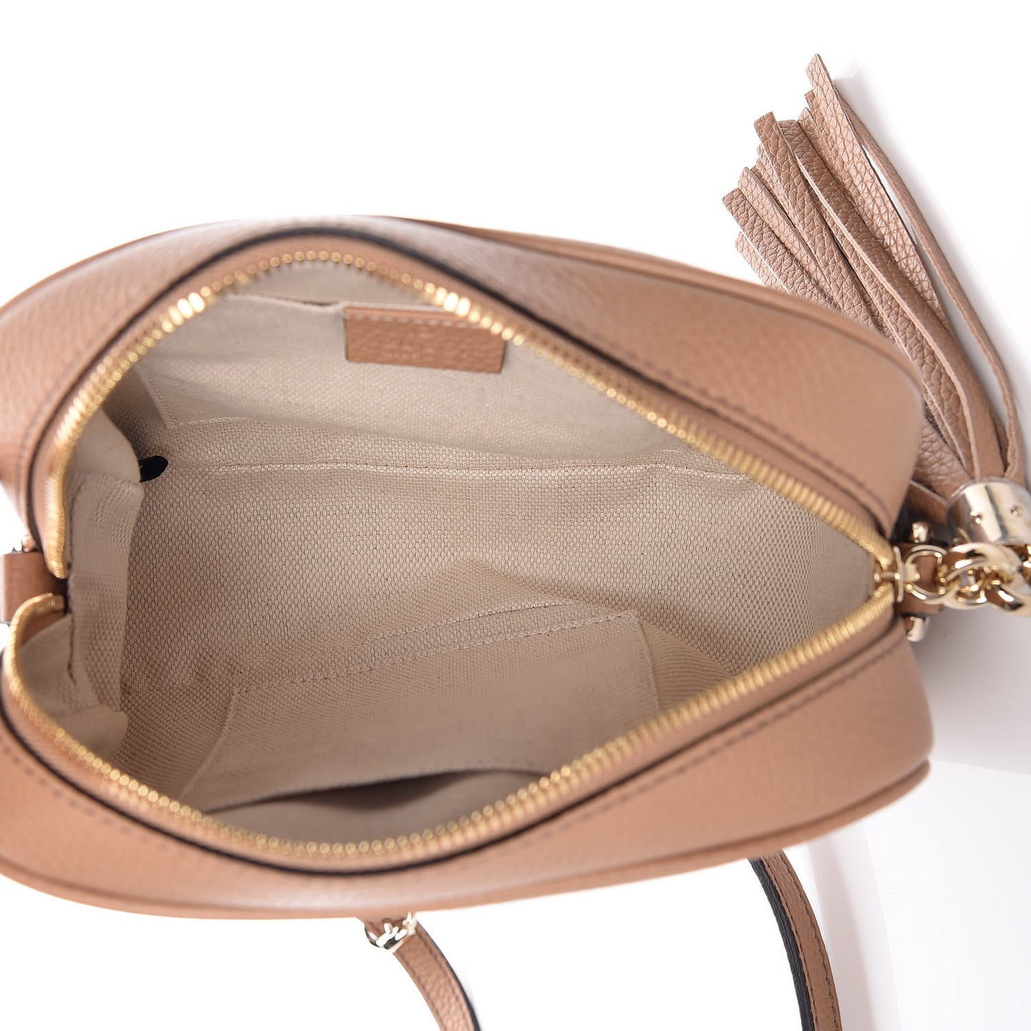 Pebbled Calfskin Small Soho Disco Bag Camelia