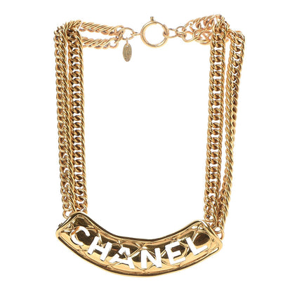 Chanel Chain Quilted Logo Short Necklace Gold 3 of 6