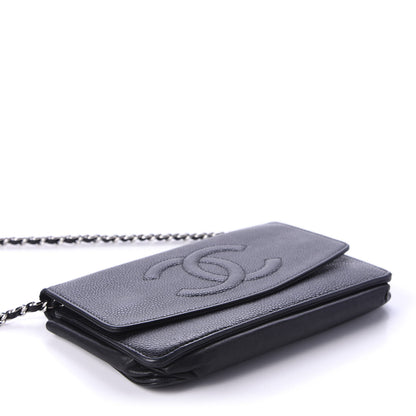 Chanel Caviar Timeless CC Wallet On Chain WOC Black 4 of 14