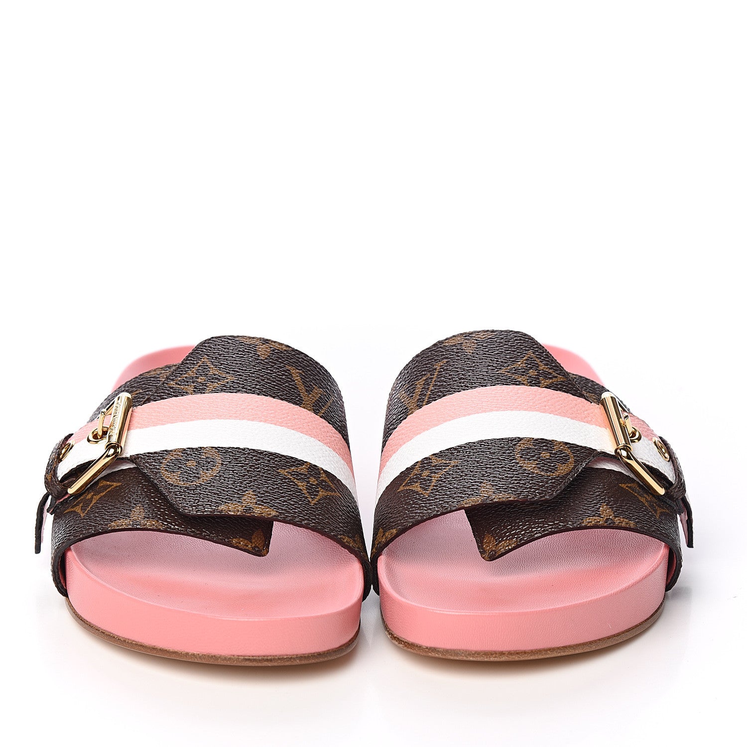 Louis Vuitton Patent Monogram Bom Dia Flat Mule 38.5 Rose White 2 of 8