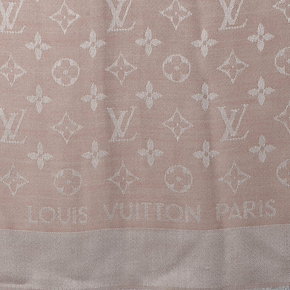 Louis Vuitton Silk Wool Monogram Denim Shawl Rose 4 of 5