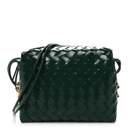 Bottega Veneta Polished Patent Intrecciato Knot Small Loop Camera Bag Raintree 1 of 9