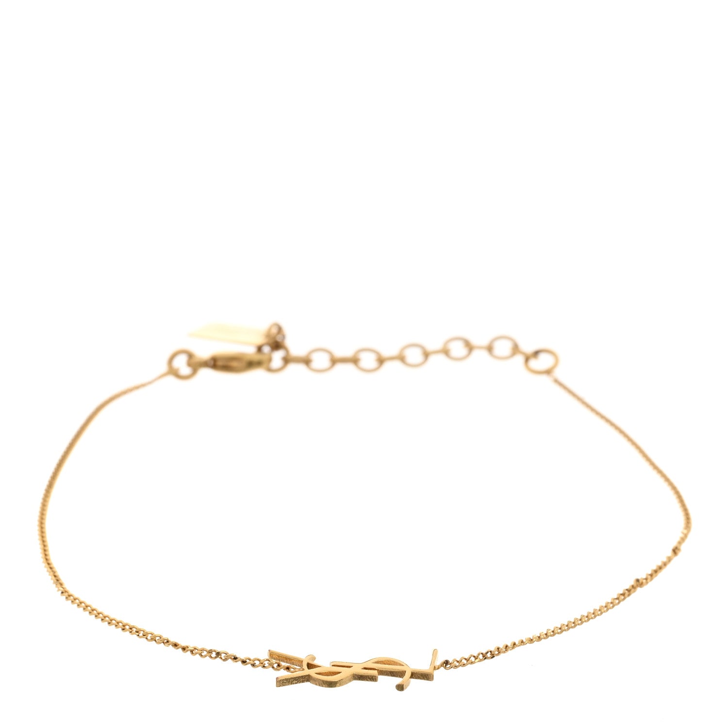 Saint Laurent Brass Monogram Charm Bracelet 1 of 5