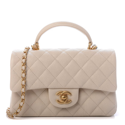Chanel Caviar Quilted Mini Top Handle Rectangular Flap Beige 1 of 10