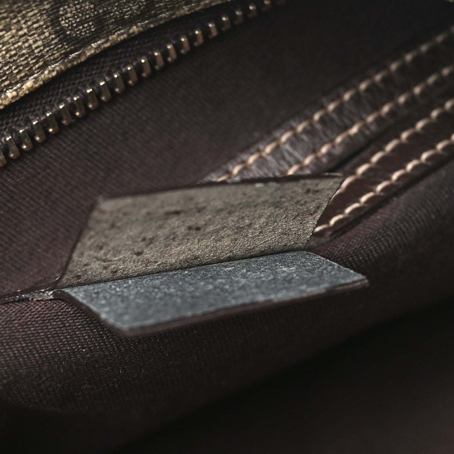 Gucci GG Supreme Monogram Selleria Calfskin Small Flat Side Zip Messenger Bag Beige Ebony Cocoa Dark Chocolate 11 of 11