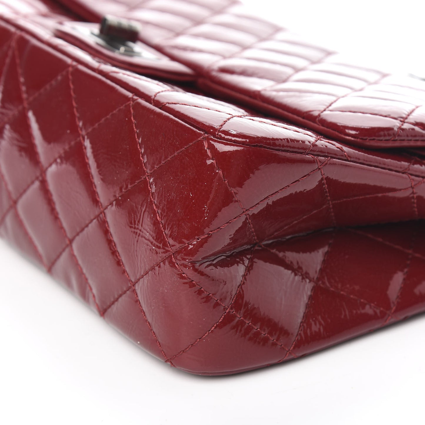 Distressed Patent Quilted 2.55 Reissue 227 Flap Red