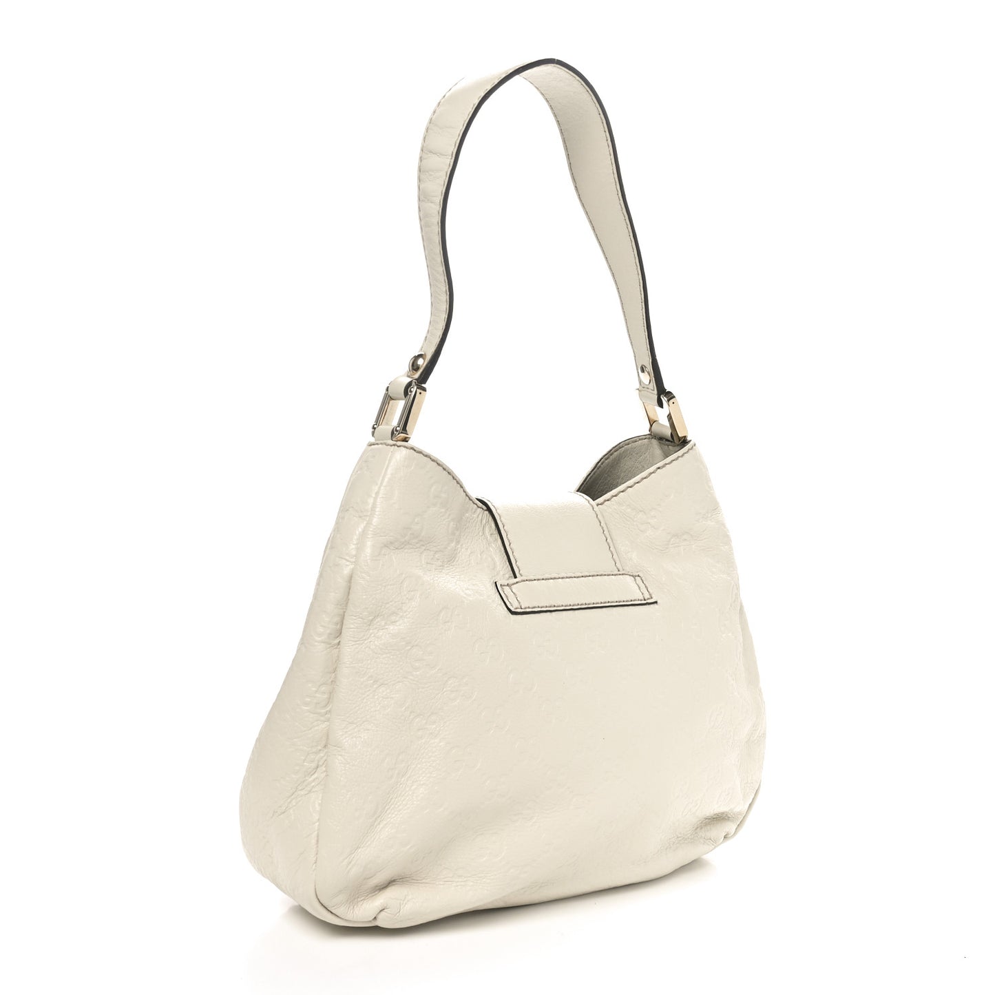 Guccissima Medium New Ladies Web Hobo White